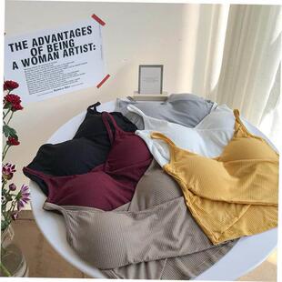 Threaded Crossover Camisole 螺纹棉交叉吊带运动背心女 Cotton