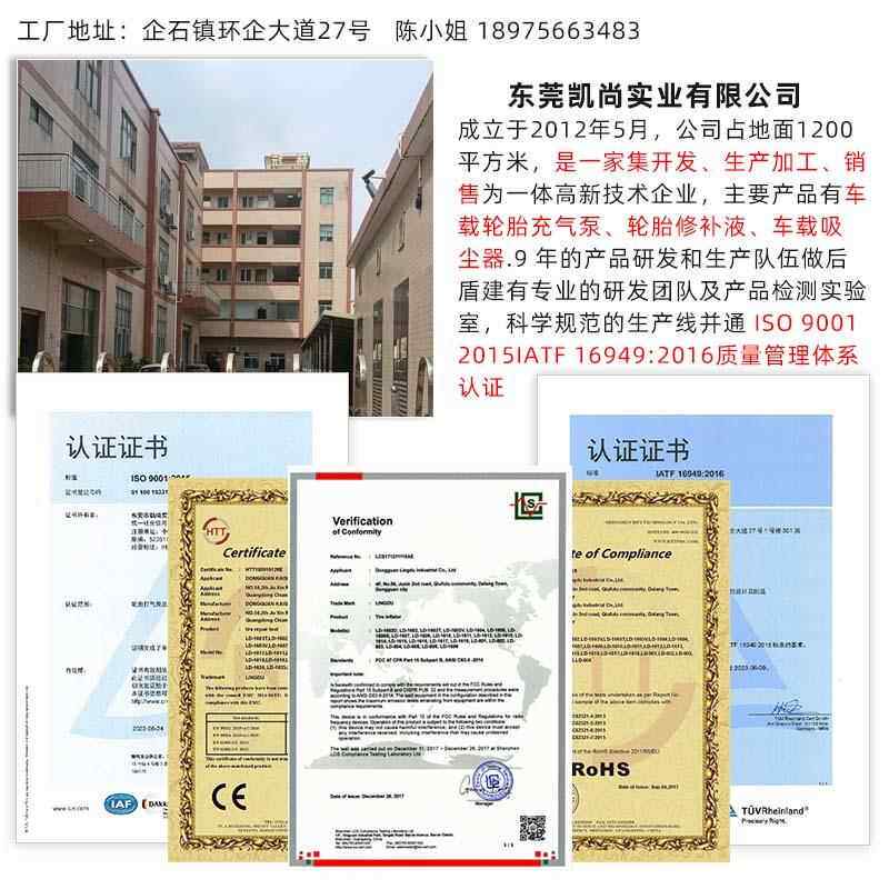 打胎气泵数显表充气泵LD-1606汽车智照明便携式汽车品多功能轮充