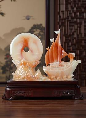 一帆风顺帆船件摆7329平安扣家居客厅司办室桌公装饰品开业乔公迁