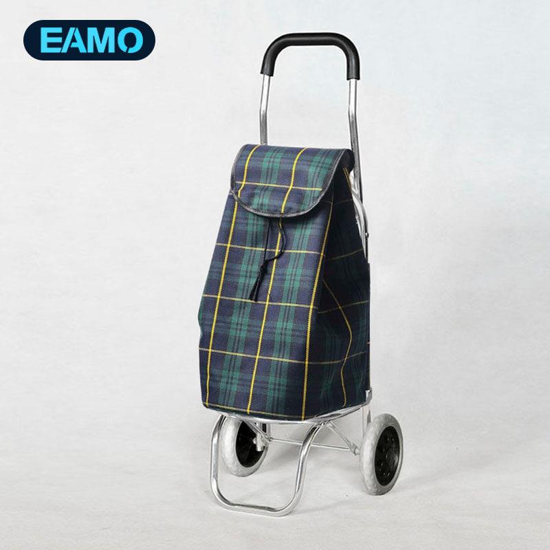 EAMO超轻可携式折叠铝合金手推拉杆拖行李车老人家用购物买菜小拉