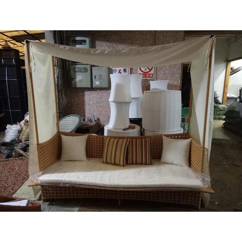 户外圆床 休闲躺椅藤编大床摄影道具藤家具庭院创意异形户外家具