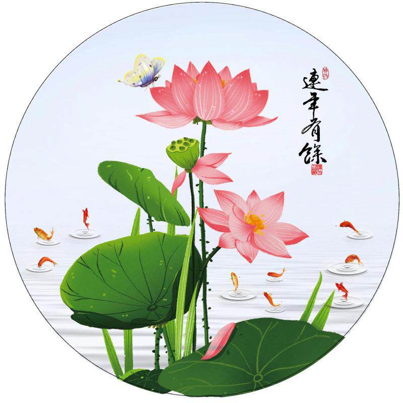 水贴纸鲤画鱼静秽锦鲤卫生防间荷花图厨房荷花自图WF8RWjQF粘包邮