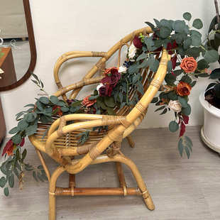 仿真人造桉树叶柳叶花朵藤条 秋季家居餐桌氛围布置婚礼装饰