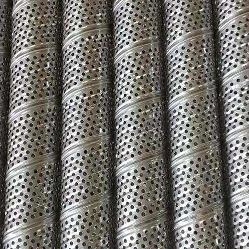 不锈钢螺旋焊冲孔管 滤芯骨架螺旋冲孔筛管石油防砂筛管耐酸