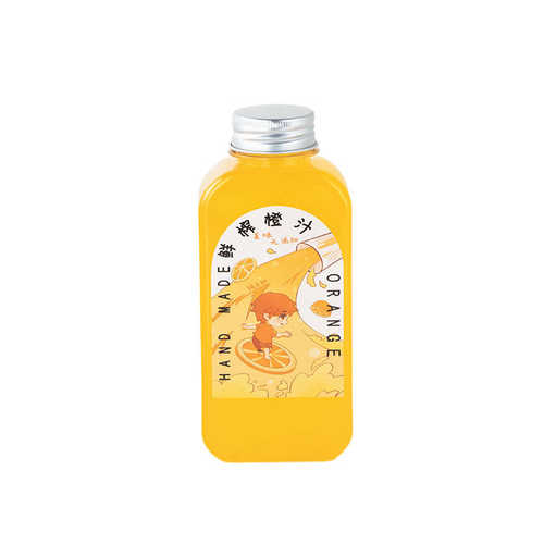 加厚网红350ml-380ml-400ml橙汁塑料瓶透明空瓶果汁奶茶瓶饮料瓶