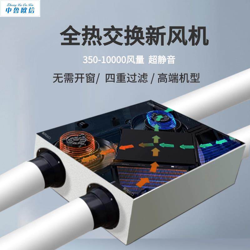 悬吊式天花板式净化新风机家用全屋全热交换器双向流送排风新风换