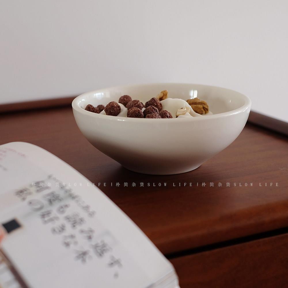 简单实用 奶白色陶瓷酸奶碗燕麦碗 早餐碗面碗汤碗