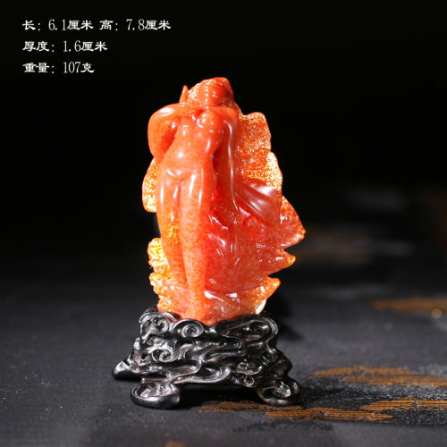 【正品秒杀】徐庄尖作品玻璃底朱砂桃花水洞海的女儿摆件P9967