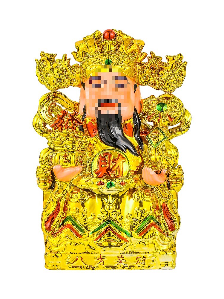 店客铺业壁挂龛佛套装金色陶文爷瓷佛FQE0W2E2像神像家用佛像厅摆