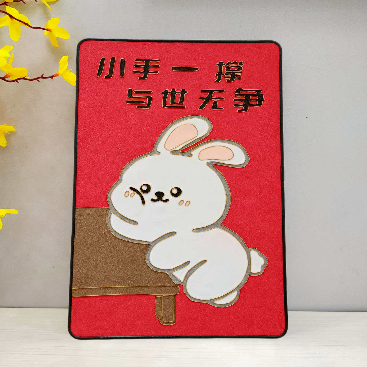 新款景泰蓝掐丝珐琅画diy材料包非遗手工金丝彩沙兔年兔子装饰画