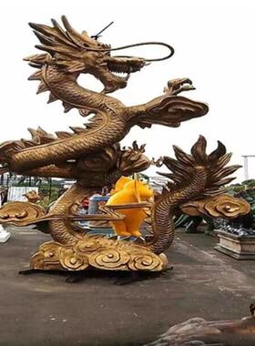 纯铜雕塑飞龙雕塑双龙戏珠大型铜雕铜龙铜凤生产制作