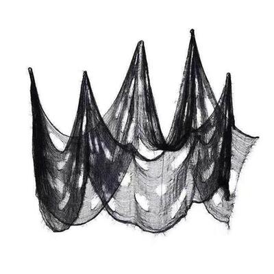 HOT SALES!!! Black Halloween Creepy Gauze Large Grid Yarn
