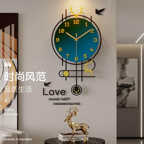 钟表挂钟客厅时钟家用简约现代2021新款时尚石挂式英钟表挂表挂墙