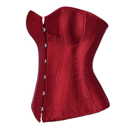 Womens Corset Satin Sexy Plus Size Bustier Gothic Lace Up Bo