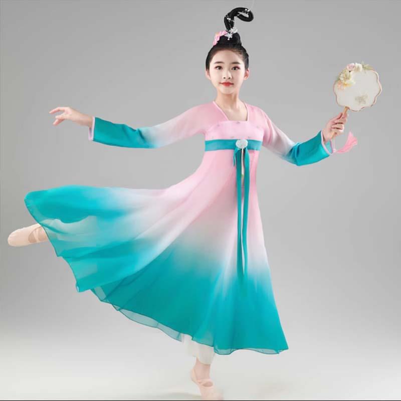 玉灵儿舞蹈服儿童繁花演出服女童淡雅古典舞中国风桃李杯纱衣飘逸