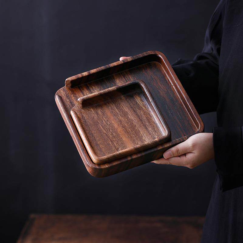 胡桃实木普洱茶盒茶饼收纳盒茶钳茶刀茶针茶具茶道配件赏茶分茶盘