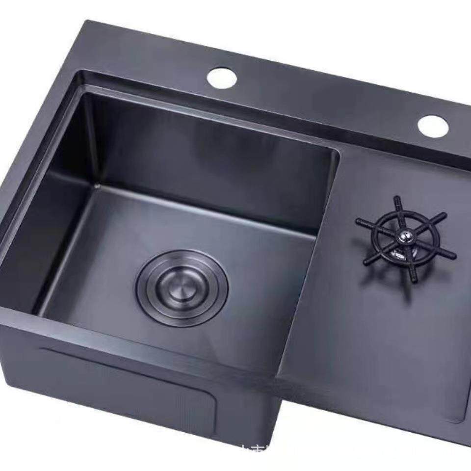 加厚304不锈钢洗杯器黑金刚单槽厨房开放式多功能吧台岛台大水槽