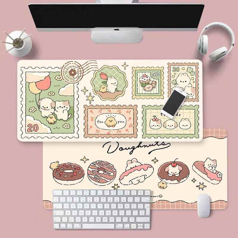 可爱的猫女孩心鼠标垫游戏学生宿舍书桌面垫电脑桌保护垫可洗