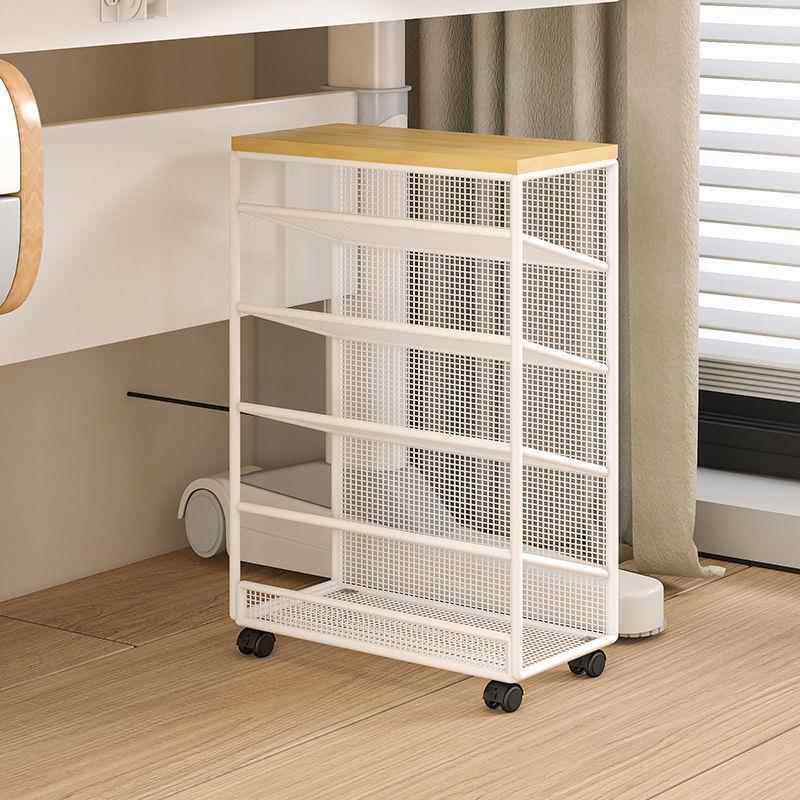 书架落地置物架可移动小推车绘本架家用简易免安装儿童书本收纳架
