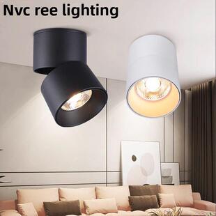 Nvc照明筒灯Led表面安装 射灯可折叠无孔顶灯客厅背景墙射灯