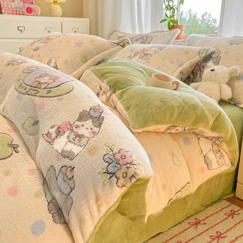 冬季加厚牛奶绒被套单件保暖珊瑚绒被罩三件套宿舍单人雪花绒被套,床上用品,学生床品套件,淘宝优惠券,粉丝福利购,淘宝优惠卷