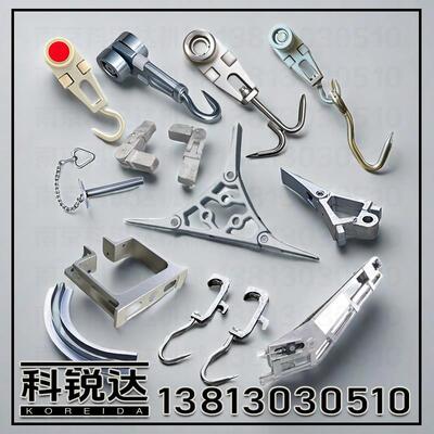 双轨滑轮屠宰场设备配件杀猪牛羊吊架挂钩叉挡扁担钩弯轨道岔滑道