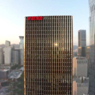 订制办公楼幕墙广告牌穿孔点阵字不锈钢发光字楼顶软膜大型灯箱字