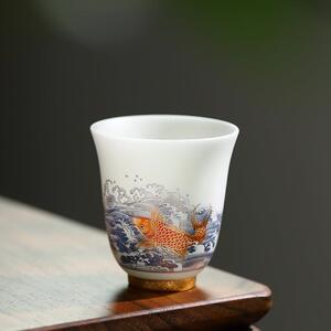 瓷语颠渡景山房陶瓷白瓷主人杯单杯男女高端茶杯个人茶杯