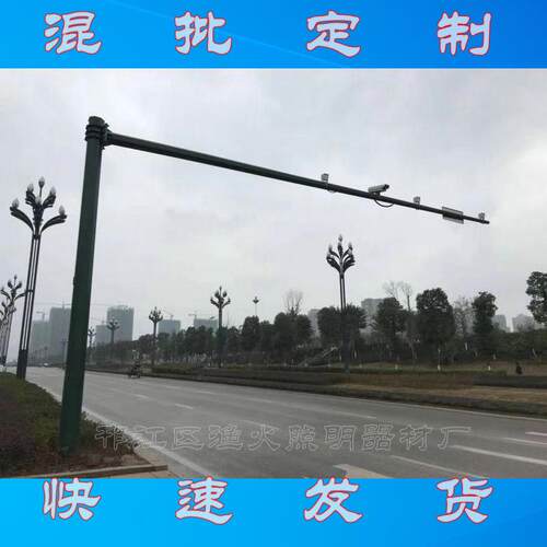 渔火牌电警杆，单悬臂八角杆电警杆，悬臂长度可定zhi，2套起批