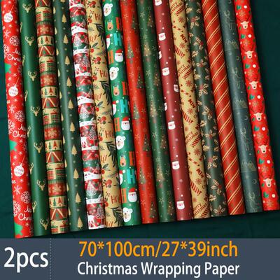 2Pcs Christmas Wrapping Paper 27 x 39 Gift wrapper paper