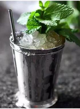 薄荷朱丽普杯金属鸡尾酒杯特调金属杯 卷边莫吉托Mint Julep Cup