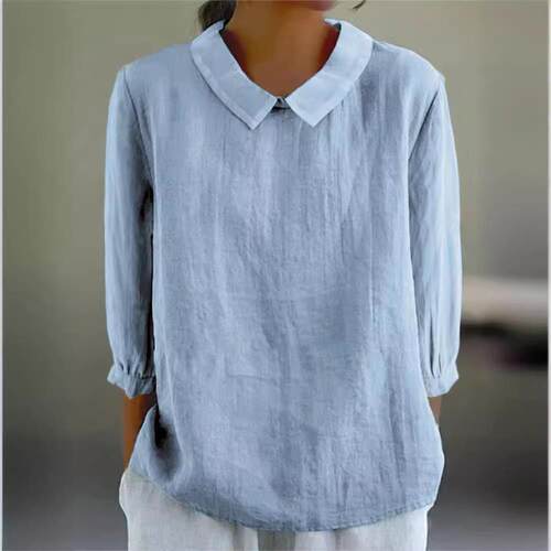 Women's seven quarter sleeved top with collar shirt