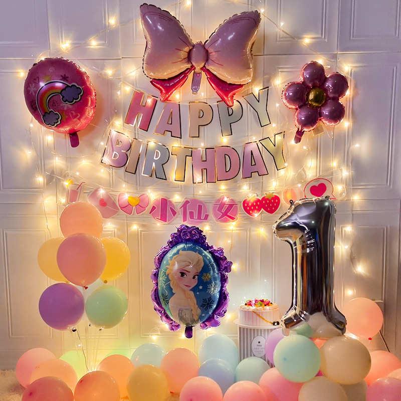 墙宝宝儿童生日气球派对背景场景一周岁装饰品主题男孩太空人布置