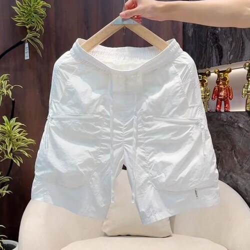 夏季薄款工装速干干短裤男士简约高档宽松大口袋休闲冰0619k