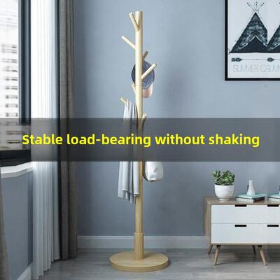Big coat rack stand clothes holder hat hanger wooden cloth