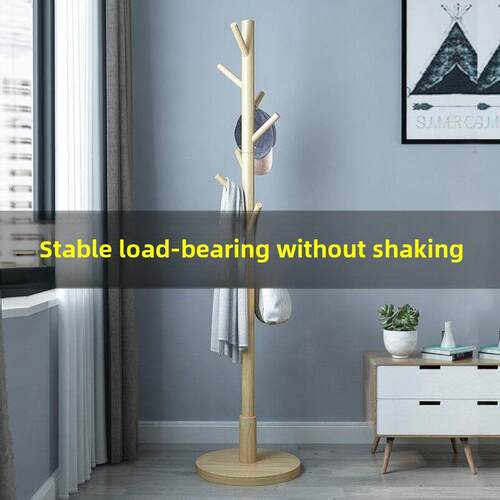 Big coat rack stand clothes holder hat hanger wooden cloth