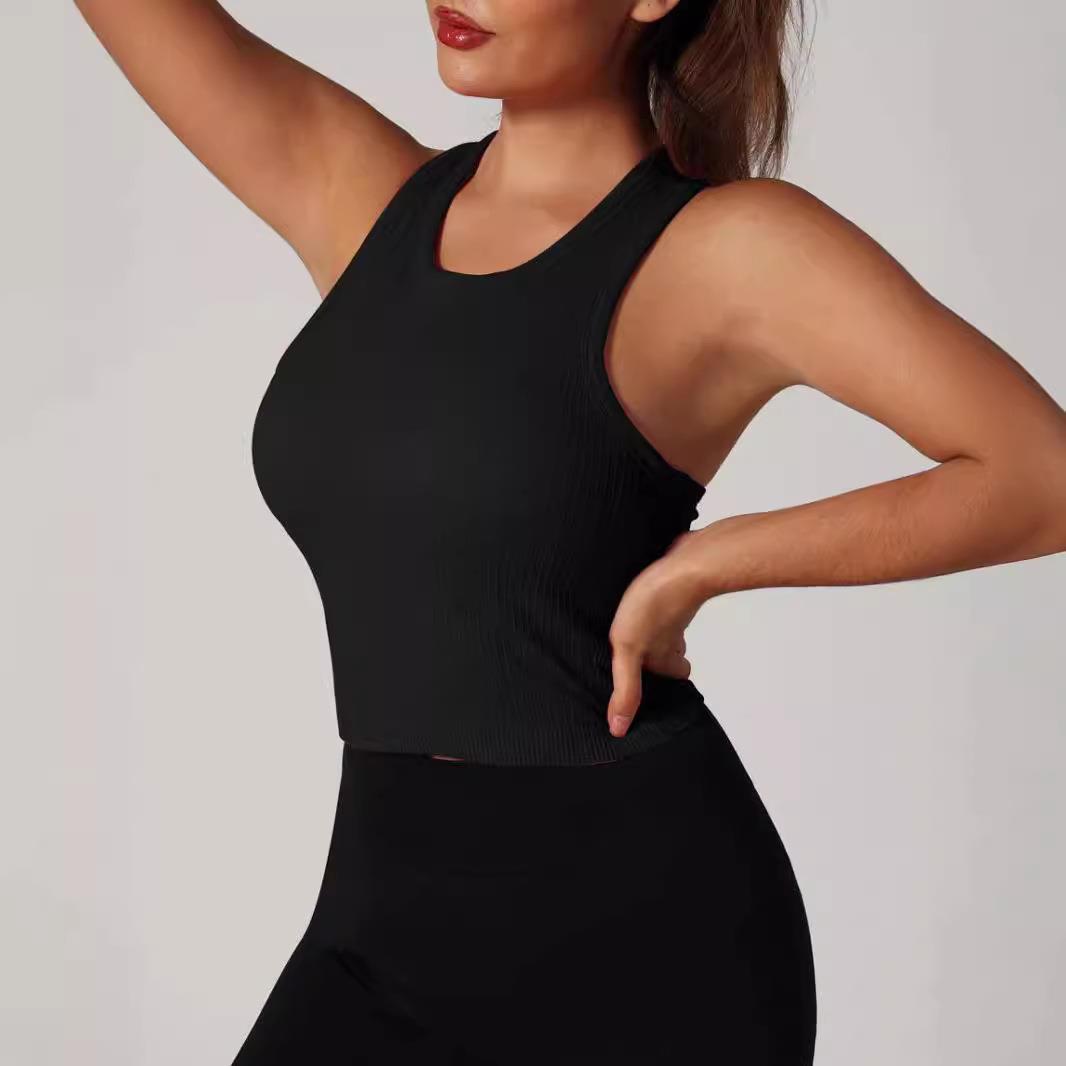 Yoga vest double layer high elastic moisture wicking with