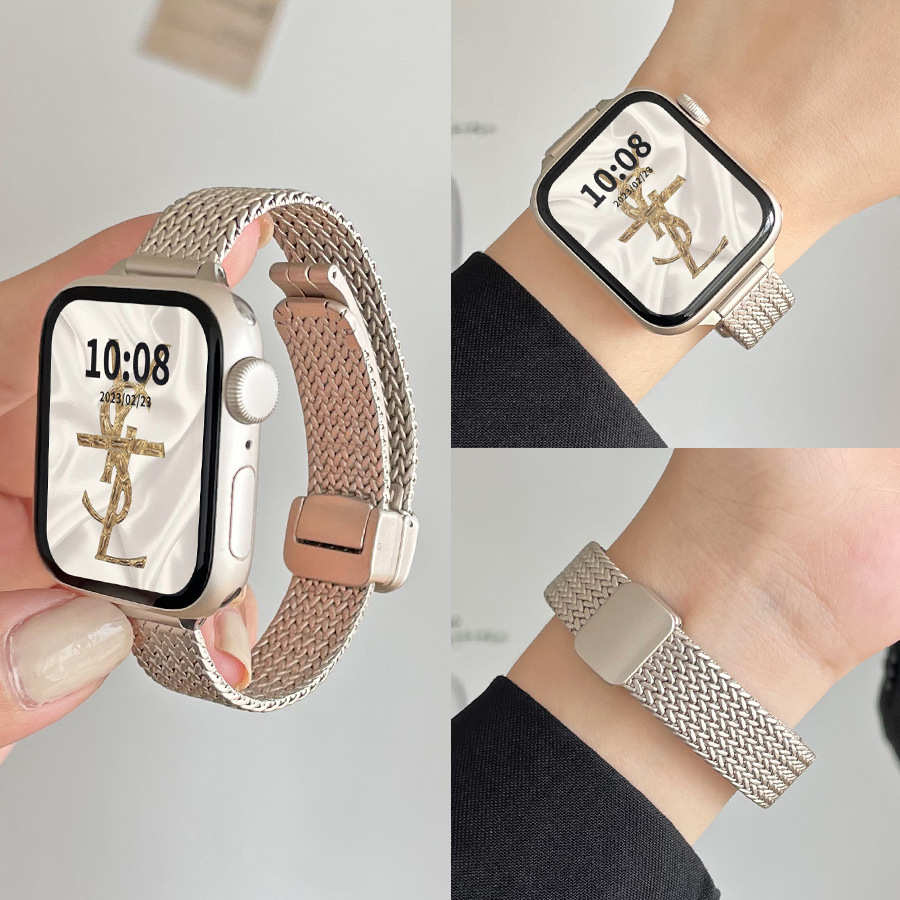 适用iwatchs9/s10表带金属applewatch87苹果手表带se/6/5/ultra链