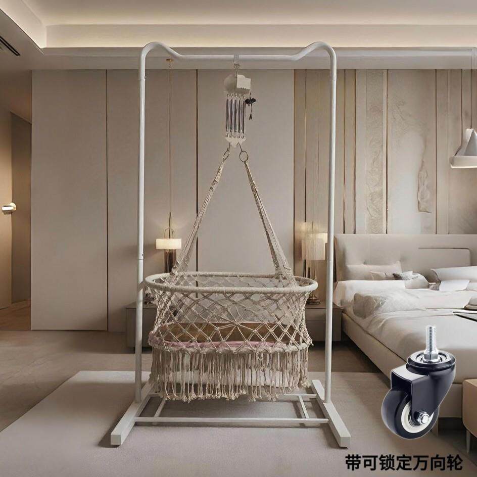 罗卜蹲可移动床架宝宝床上下摇婴儿电动摇篮摇床带万向轮自动升降