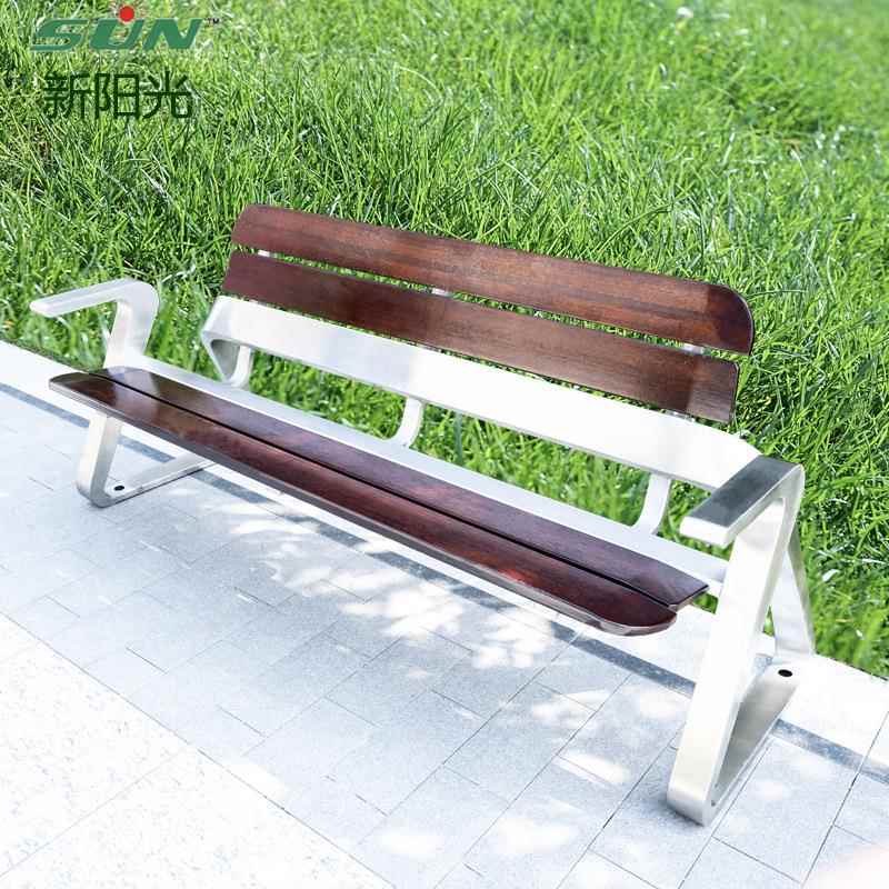 工厂高端不锈钢公园椅户外长椅庭院休闲坐椅长条凳防水小花园