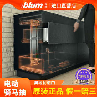 进口blum百隆电动骑马抽伺服器柜子阻尼抽屉触碰式反弹托底滑轨