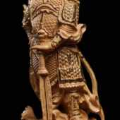 小叶工艺品摆件韦菩萨蓝供奉实木文玩陀天然黄杨木雕珈木质