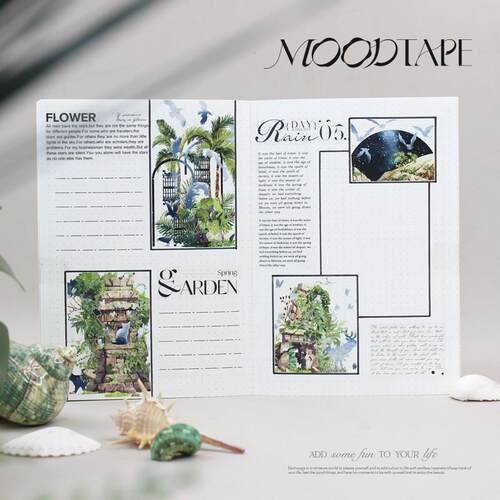 Moodtape。废弃森林原始景观口袋胶带Guka贴纸性格宠物和纸文具