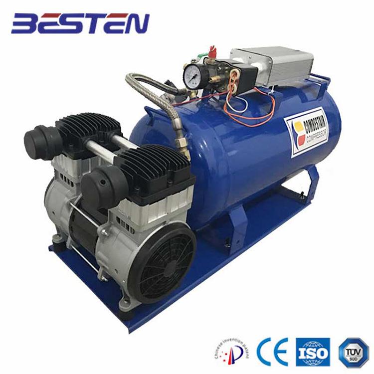 1HP750W直流无油空气压缩机车用打气泵火车直流空压机DC80V72V110