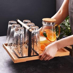 客厅茶杯架挂架家用杯子置物架子创意水杯倒挂沥水架铁艺收纳托盘