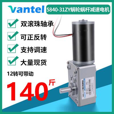 5840-31ZY 微型直流涡轮蜗杆减速电机12v24v直角蜗轮蜗杆低速马达