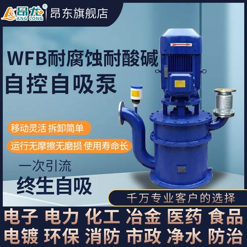 WFB立式自吸泵无密封不锈钢耐腐蚀清水泵无堵塞管道自控自吸泵