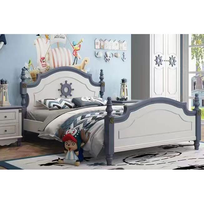 地中海风8103儿童床板木结合床边可配1.9米和2米（特价库存）