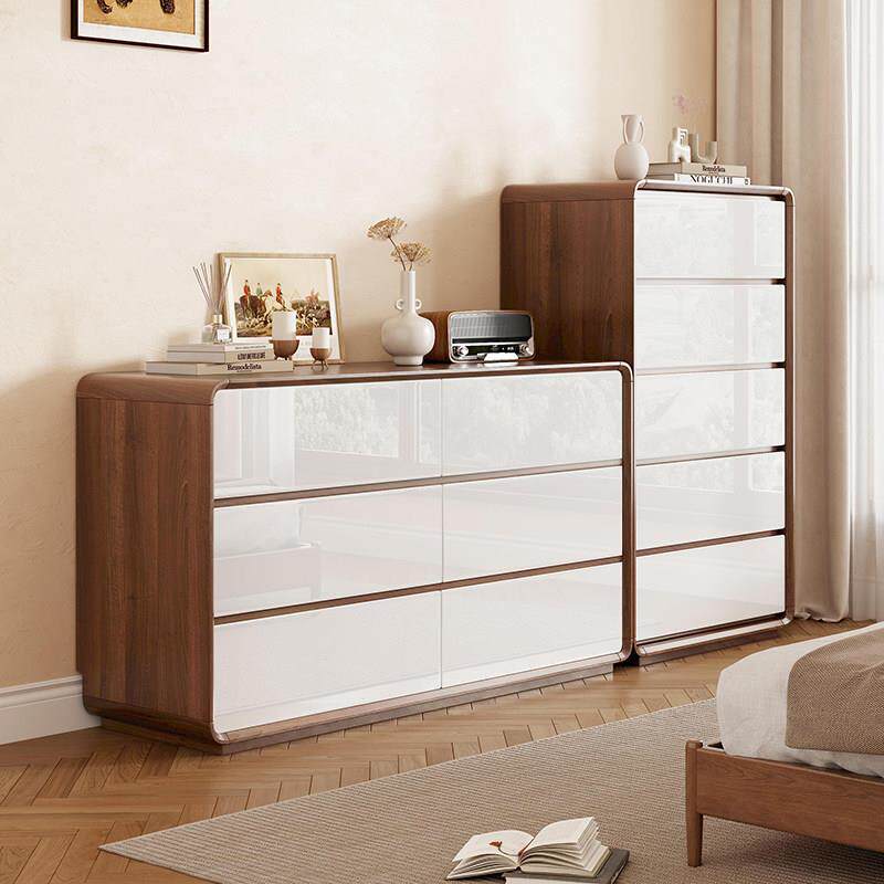 卧室斗柜收纳柜主卧床尾九斗柜实木框客厅收纳柜靠墙大容量五斗橱