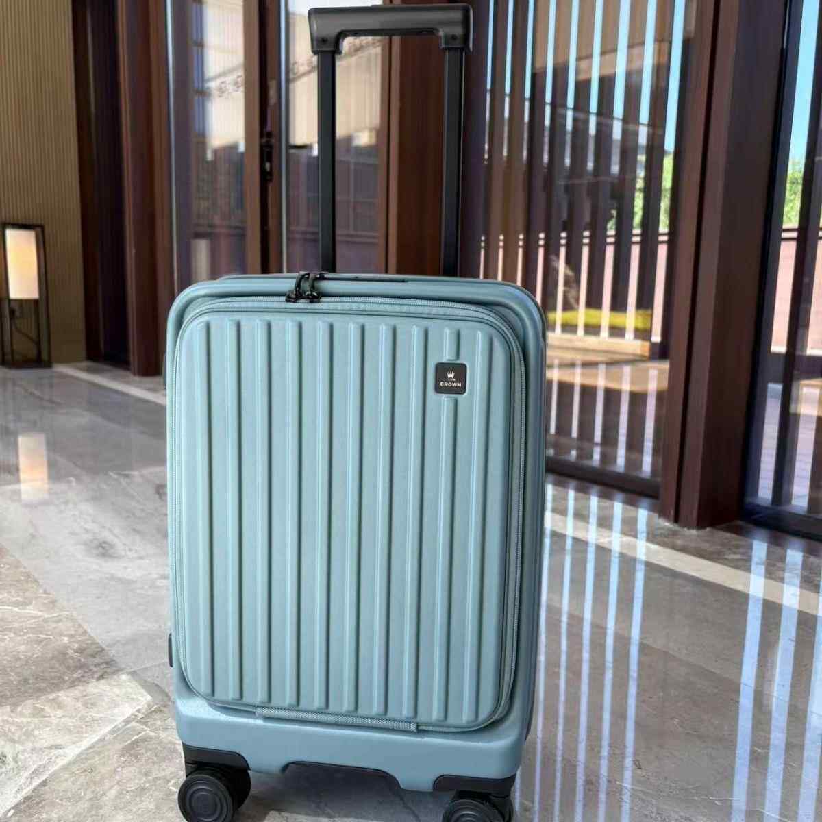 正品皇行冠品牌行李箱0寸登机箱海关密码锁静音2向轮25万寸旅箱男